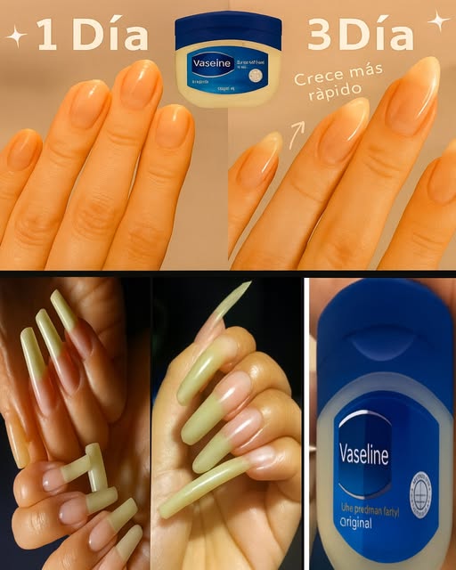 Acelerador de crecimiento de uñas con vaselina